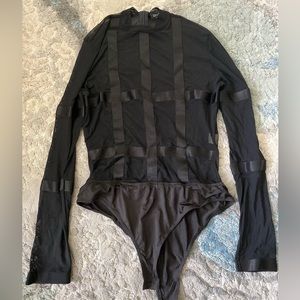 FashionNova Feel the Moment Black Bodysuit XL